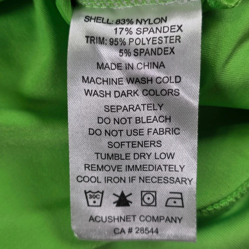 FootJoy Mens Medium Lime Green Quarter Zip Golf Pullover Performance Mock Neck